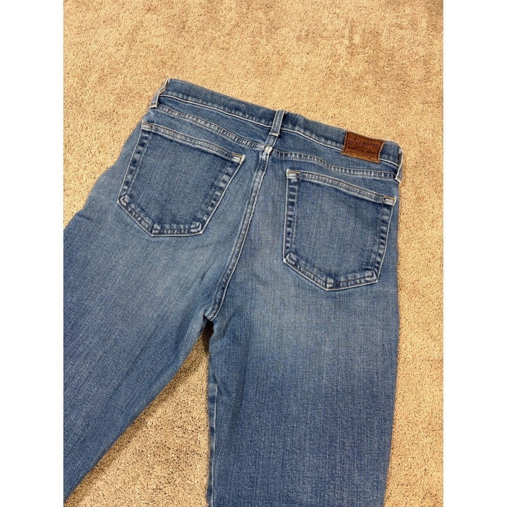 Lucky Brand Jeans Womens Size 27 Candiani Denim Straight Leg Blue Wash Distress - Picture 11 of 11